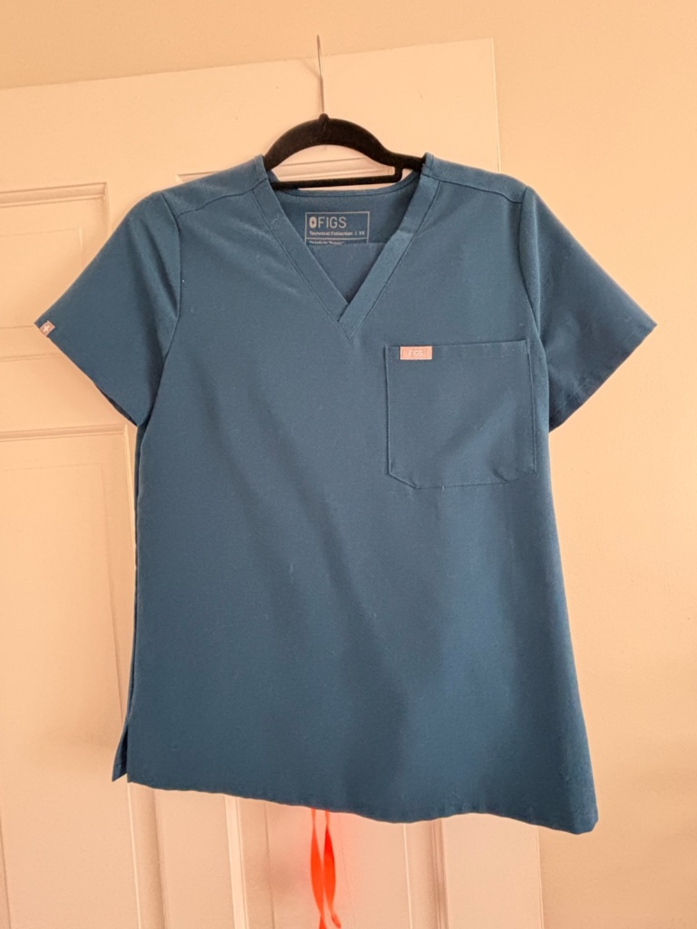 Figs Teal V-Neck Medical Scrub Top
